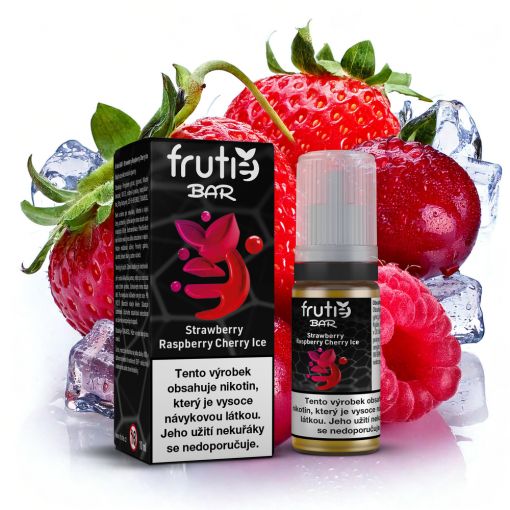 Nikotinová sůl Frutie BAR - Strawberry, Raspberry, Cherry Ice