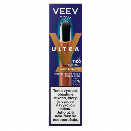 VEEV NOW ULTRA jednorázová ecigareta Gold Tobacco