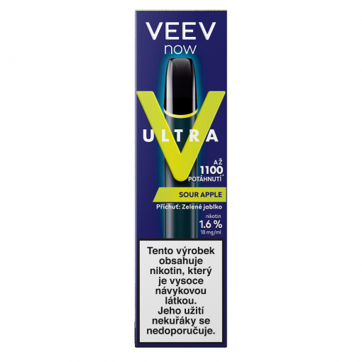 VEEV NOW ULTRA jednorázová ecigareta Sour Apple