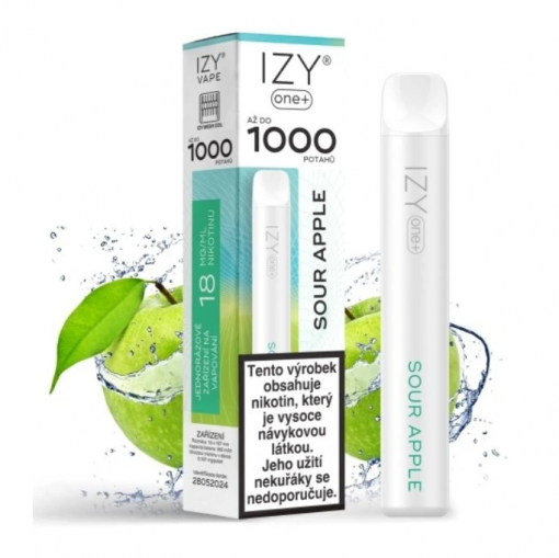 Jednorázová ecigareta IZY ONE+ - Sour Apple 18mg/ml